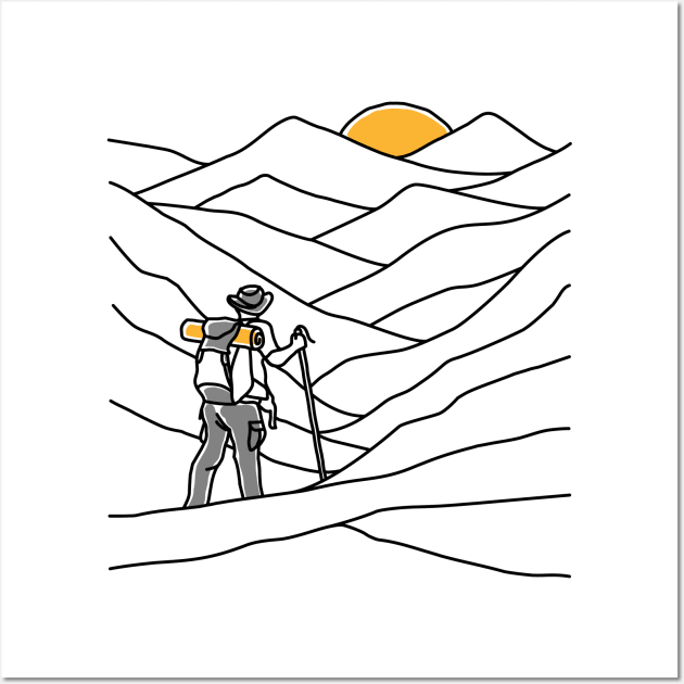 Hiking (Bright Color) Wall Art by quilimo